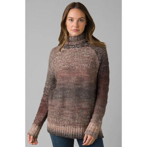 PrAna Women's Autumn Rein‎ Ombre Wool Blend Knit Turtleneck Sweater. Size L